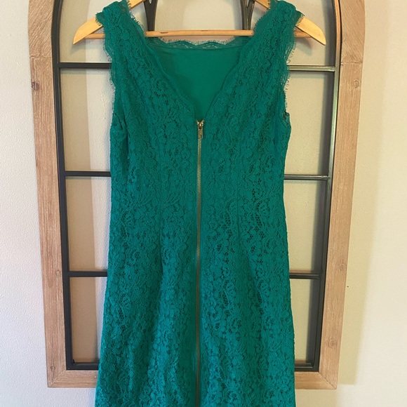 Adrianna Papell Green Lace Dress- Size 2 Petite - Picture 6 of 6